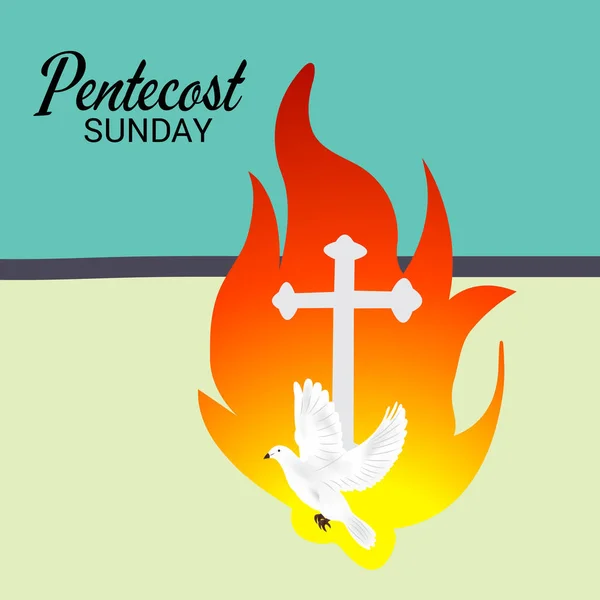 Illustrazione Vettoriale Uno Sfondo Colomba Dello Spirito Santo Pentecoste — Vettoriale Stock