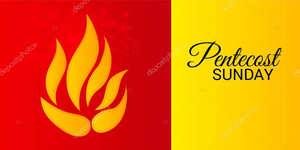Vector illustration of a Background for Pentecost Holy spirit dove.