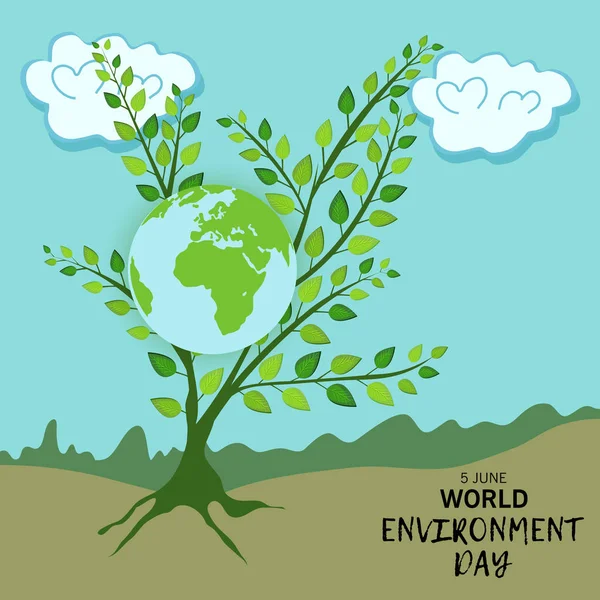 Illustrazione Vettoriale Contesto Giornata Mondiale Dell Ambiente — Vettoriale Stock