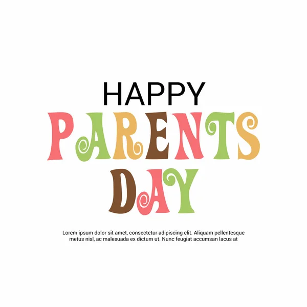 Vector Illustration Background Happy Parents Day — Stock Vector