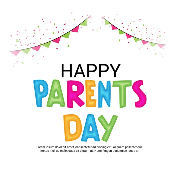 Vector Illustration Background Happy Parents Day — Stock Vector