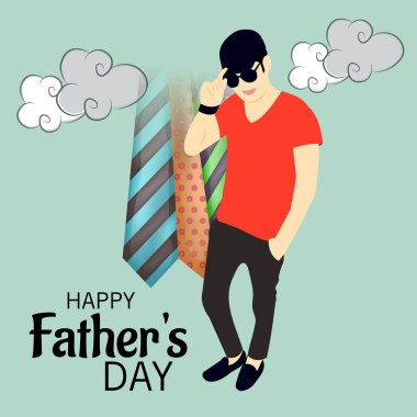 Mutlu Babalar Günü için bir özgeçmişin vektör illüstrasyonu.