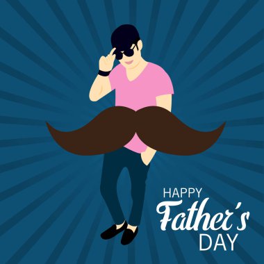 Mutlu Babalar Günü için bir özgeçmişin vektör illüstrasyonu.