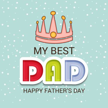 Mutlu Babalar Günü için bir özgeçmişin vektör illüstrasyonu.