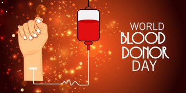 Dünya Kan Bağışı Günü için Bir Arkaplan Vektör illüstrasyonu.