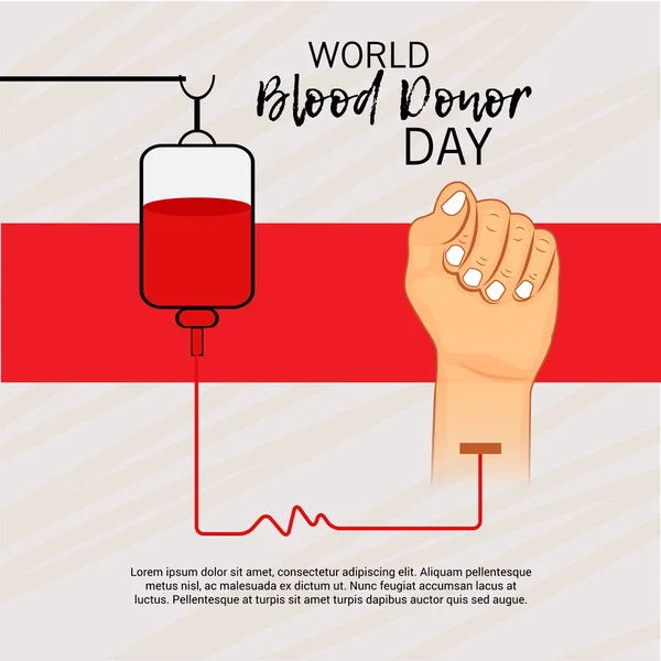 Illustrazione Vettoriale Uno Sfondo Giornata Mondiale Del Donatore Sangue — Vettoriale Stock