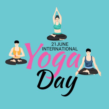Vector illustration of a Background for International Yoga Day. clipart