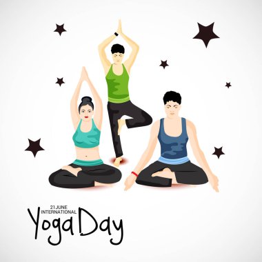 Uluslararası Yoga gün için bir arka plan vektör çizim.