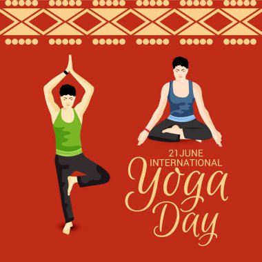 Uluslararası Yoga gün için bir arka plan vektör çizim.