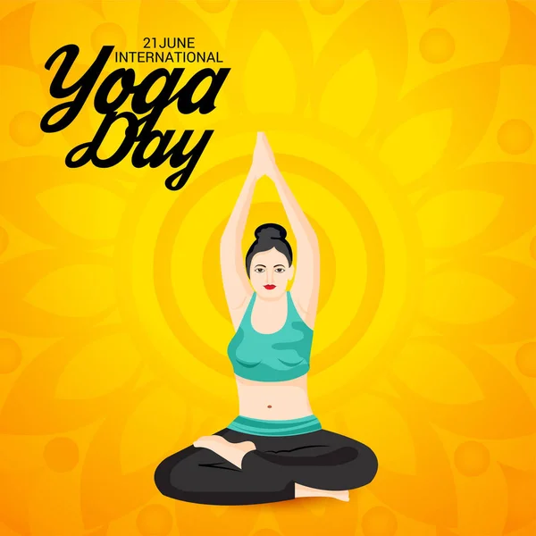 Vektor Illustration Eines Hintergrunds Für Den Internationalen Yoga Tag — Stockvektor