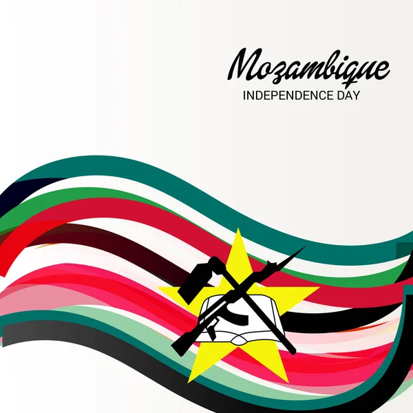 Ilustración Vectorial Fondo Para Día Independencia Mozambique — Vector de stock