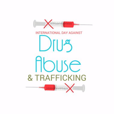 Uluslararası gün karşı uyuşturucu kullanımı ve kaçakçılığı için bir arka plan vektör çizim.