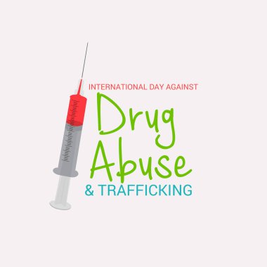 Uluslararası gün karşı uyuşturucu kullanımı ve kaçakçılığı için bir arka plan vektör çizim.