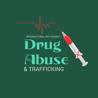 Uluslararası gün karşı uyuşturucu kullanımı ve kaçakçılığı için bir arka plan vektör çizim.