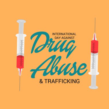 Uluslararası gün karşı uyuşturucu kullanımı ve kaçakçılığı için bir arka plan vektör çizim.