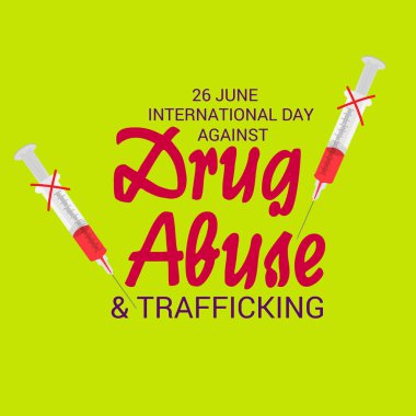 Uluslararası gün karşı uyuşturucu kullanımı ve kaçakçılığı için bir arka plan vektör çizim.