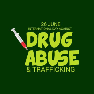 Uluslararası gün karşı uyuşturucu kullanımı ve kaçakçılığı için bir arka plan vektör çizim.