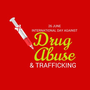 Uluslararası gün karşı uyuşturucu kullanımı ve kaçakçılığı için bir arka plan vektör çizim.