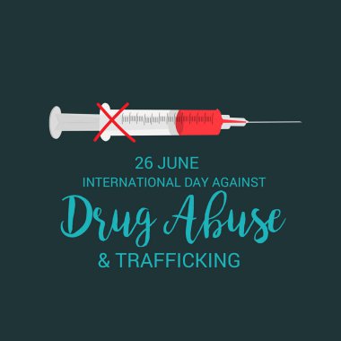Uluslararası gün karşı uyuşturucu kullanımı ve kaçakçılığı için bir arka plan vektör çizim.