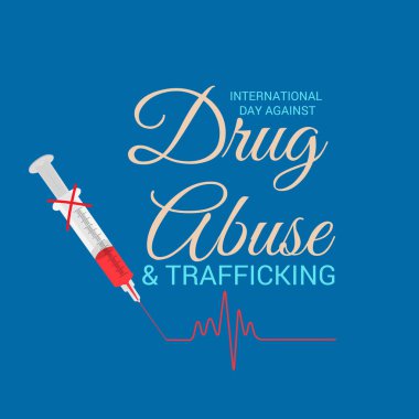 Uluslararası gün karşı uyuşturucu kullanımı ve kaçakçılığı için bir arka plan vektör çizim.