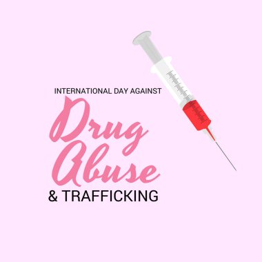 Uluslararası gün karşı uyuşturucu kullanımı ve kaçakçılığı için bir arka plan vektör çizim.
