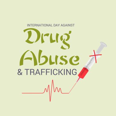 Uluslararası gün karşı uyuşturucu kullanımı ve kaçakçılığı için bir arka plan vektör çizim.