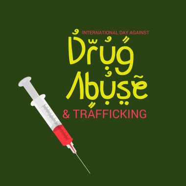 Uluslararası gün karşı uyuşturucu kullanımı ve kaçakçılığı için bir arka plan vektör çizim.