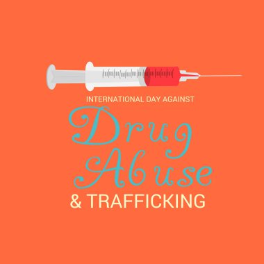 Uluslararası gün karşı uyuşturucu kullanımı ve kaçakçılığı için bir arka plan vektör çizim.