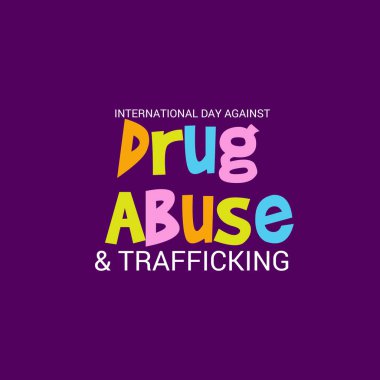 Uluslararası gün karşı uyuşturucu kullanımı ve kaçakçılığı için bir arka plan vektör çizim.