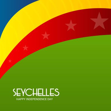 Seyşeller bağımsızlık günü vatansever tasarımı için bir arka plan illüstrasyon. 