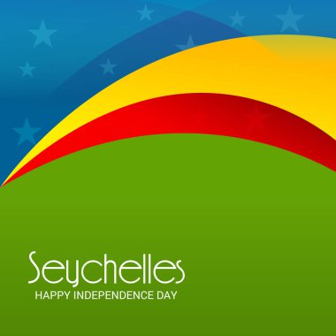 Seyşeller bağımsızlık günü vatansever tasarımı için bir arka plan illüstrasyon. 