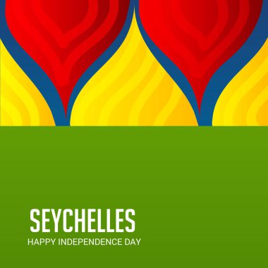 Seyşeller bağımsızlık günü vatansever tasarımı için bir arka plan illüstrasyon. 
