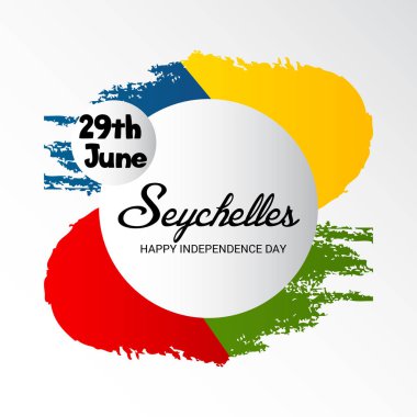 Seyşeller bağımsızlık günü vatansever tasarımı için bir arka plan illüstrasyon. 