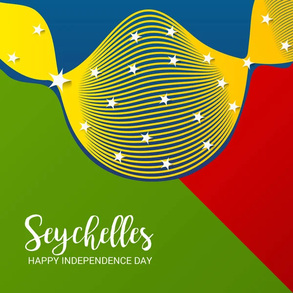 Seyşeller bağımsızlık günü vatansever tasarımı için bir arka plan illüstrasyon. 