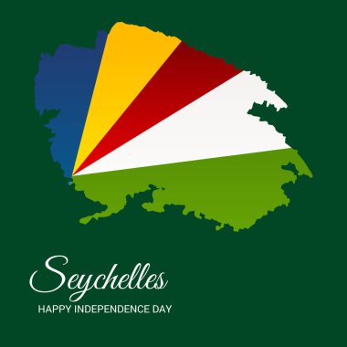 Seyşeller bağımsızlık günü vatansever tasarımı için bir arka plan illüstrasyon. 