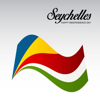 Seyşeller bağımsızlık günü vatansever tasarımı için bir arka plan illüstrasyon. 