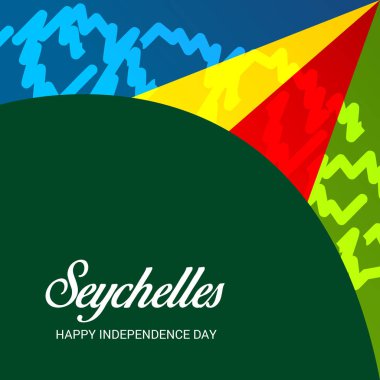 Seyşeller bağımsızlık günü vatansever tasarımı için bir arka plan illüstrasyon. 