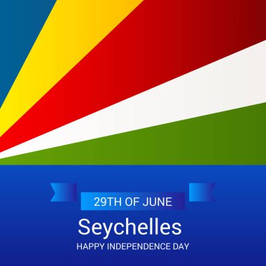 Seyşeller bağımsızlık günü vatansever tasarımı için bir arka plan illüstrasyon. 
