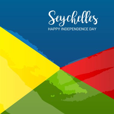 Seyşeller bağımsızlık günü vatansever tasarımı için bir arka plan illüstrasyon. 