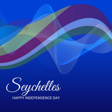 Seyşeller bağımsızlık günü vatansever tasarımı için bir arka plan illüstrasyon. 