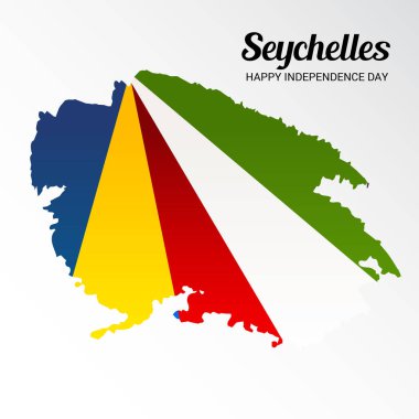 Seyşeller bağımsızlık günü vatansever tasarımı için bir arka plan illüstrasyon. 