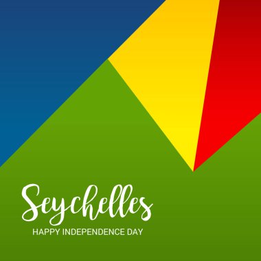 Seyşeller bağımsızlık günü vatansever tasarımı için bir arka plan illüstrasyon. 