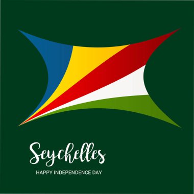 Seyşeller bağımsızlık günü vatansever tasarımı için bir arka plan illüstrasyon. 