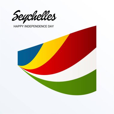 Seyşeller bağımsızlık günü vatansever tasarımı için bir arka plan illüstrasyon. 