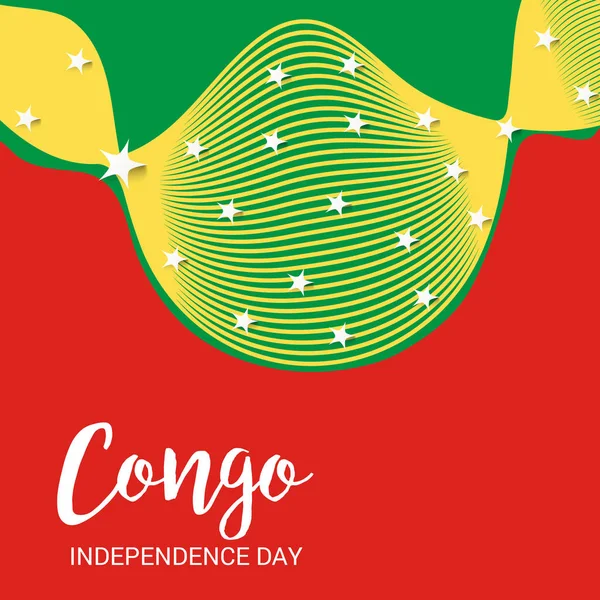 Ilustración Vectorial Fondo Para Día Independencia Del Congo — Vector de stock