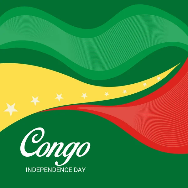 Ilustración Vectorial Fondo Para Día Independencia Del Congo — Vector de stock