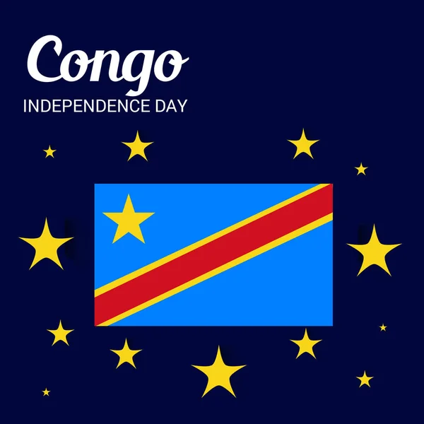 Ilustración Vectorial Fondo Para Día Independencia Del Congo — Vector de stock