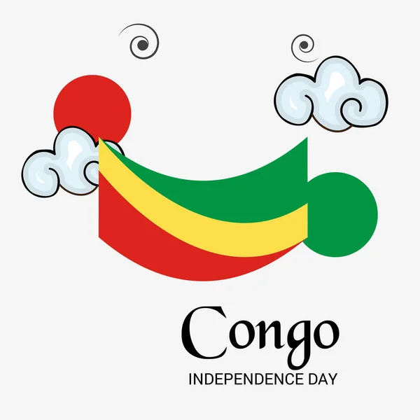 Ilustración Vectorial Fondo Para Día Independencia Del Congo — Vector de stock