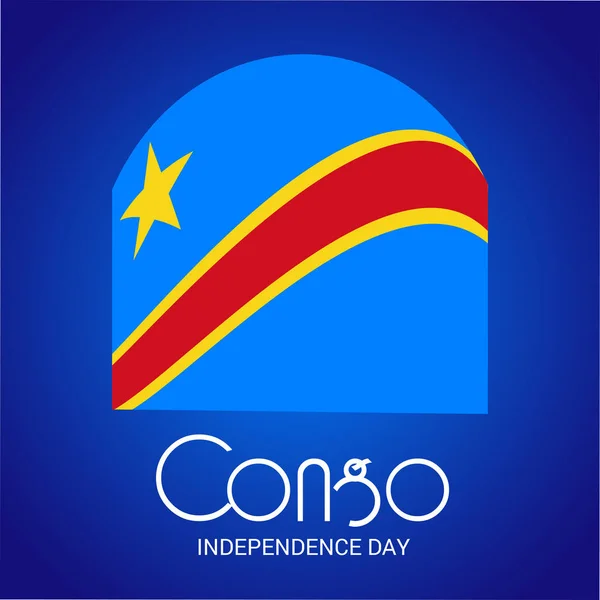 Ilustración Vectorial Fondo Para Día Independencia Del Congo — Vector de stock