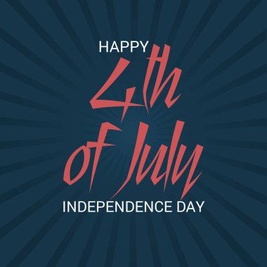 Vektör Illustration dört Temmuz. 4 Temmuz tatil Banner. ABD Bağımsızlık günü afiş.